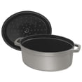 thumbnail image 2 of Staub Cast Iron 7-qt Oval Cocotte - Graphite Grey, 2 of 4
