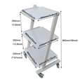 thumbnail image 6 of INTBUYING Mobile Handle Cart Storage Trolley Carbon Steel 3 Layers White, 6 of 8