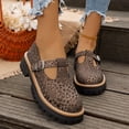 thumbnail image 2 of IEMIEMIEM Women's Mary Janes Shoes Leopard Print Faux Leather Oxford Flats Chunky Low Heels Platform Sewing Retro Classics Round Toe Ankle Strap 9 wide, 2 of 7