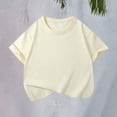 thumbnail image 3 of GiLiling Toddler T Shirts Cotton Summer Basic T Shirts Boys Girls Tee Undershirt Short Sleeve Crew Neck Shirt (Beige, 13-14 Years), 3 of 8