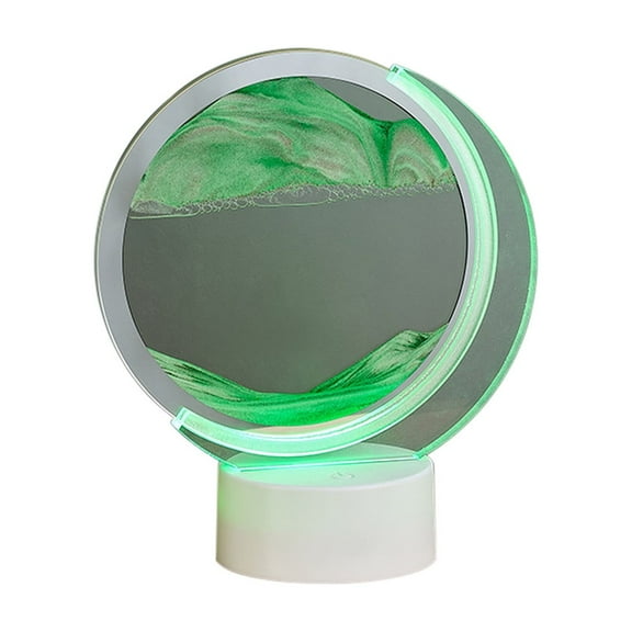 Rbaofujie Decorations for BedroomUSB Streaming Sand Painting Night, Three-Dimensional Painting, Decorative Home Gifts Bedside Ambient Sand Painting LED Table Lamp(5ML) Graduation Decorations Green
