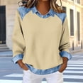thumbnail image 2 of Jacenvly Hauts pour Femmes Liquidation Mode Décontractée Col Rabattu Couleur Unie Manches Longues T-Shirt Blouse Ample Printemps et Été Hauts pour Femmes Liquidation, 2 of 6