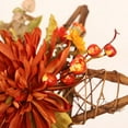 thumbnail image 5 of Maple Leaf Wreath, Maple Leaf Pumpkin Wreath, Artificial Maples Leaves Wreath with Pumpkins Pinecone Berry for Thanksgivings Halloween Decoration Indoor Outdoor, 5 of 6