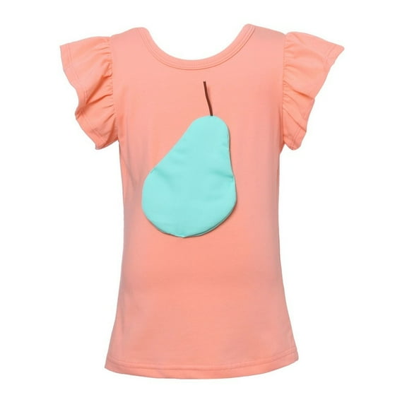 Richie House Girls' T-shirt with Contrasting Pear RH2275