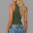 thumbnail image 4 of Dvprdro Womens Soft Stretchy Ruched Tank Tops Crewneck Sleeveless Pull On Solid Casual Summer T Shirts, 4 of 8