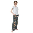 thumbnail image 4 of FORMRS Kids Pajama Pants with Pockets Size 11-12Y Boys Lounge Sleep Bottoms, Orange Checkered Pattern, 4 of 8