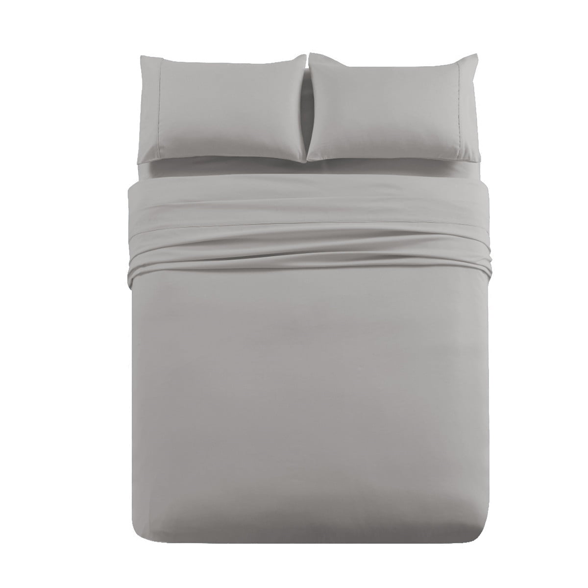 JML Bedding Full Bed Sheets Set - 6 Piece Bedding - Brushed Microfiber 100% Polyester - Shrinkage and Fade Resistant - Easy Care (Full, Grey)