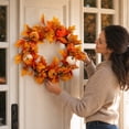 thumbnail image 6 of Fall Wreath for Front Door, Artificial Pumpkin Maple Leaf Wreath, Fall Decorations for Holiday Harvest Thanksgiving Fall Decor, 6 of 7