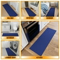 thumbnail image 5 of Ottomanson Non-Slip Rubberback Modern Solid 2x5 Indoor Runner Rug, 20" x 59", Navy, 5 of 14