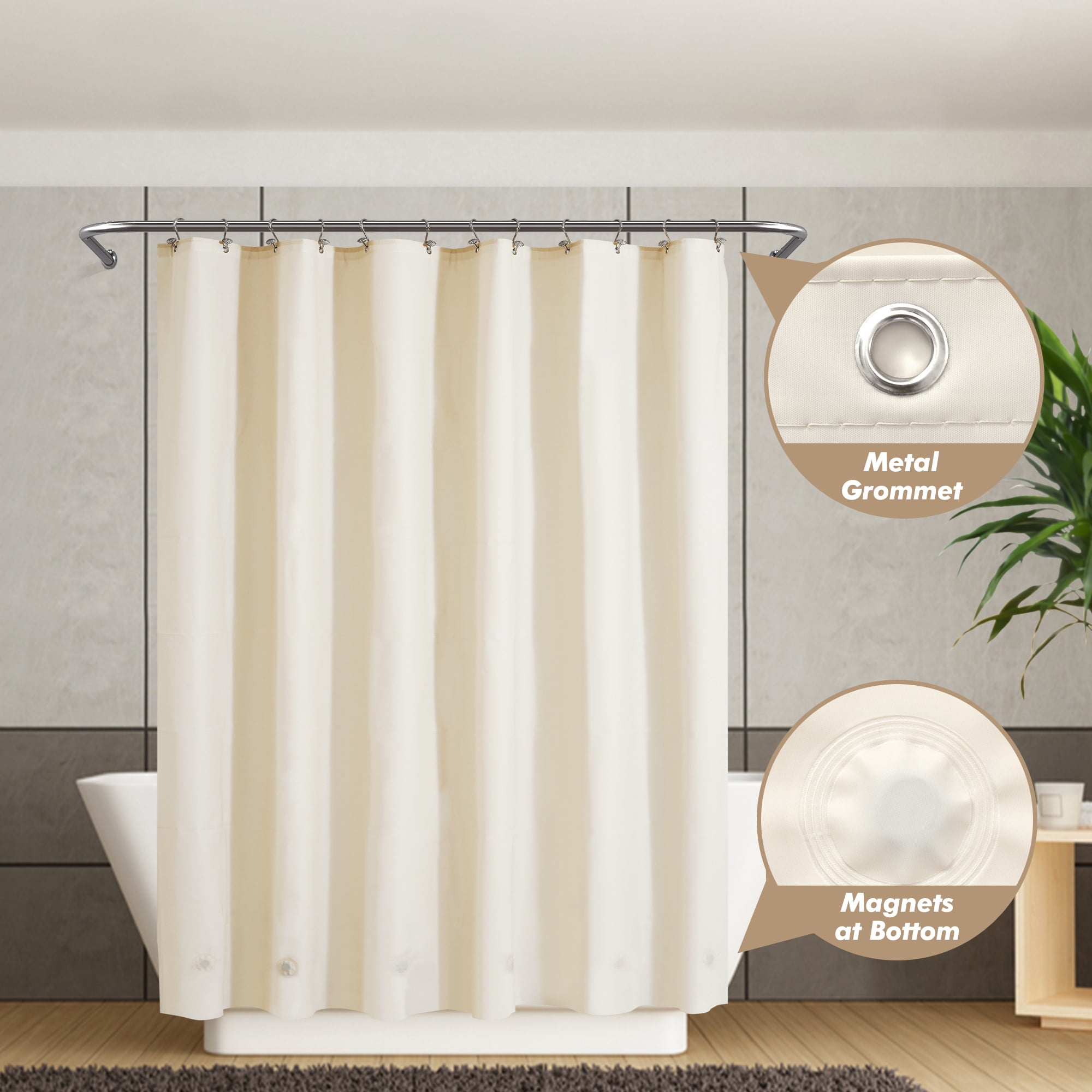 "Barossa Design PEVA 8G MildewResistant Beige Shower Curtain Liner, Heavy Weight, Standard Size, Wat(图5) "Barossa Design PEVA 8G MildewResistant Beige Shower Curtain Liner, Heavy Weight, Standard Size, Wat(图5)