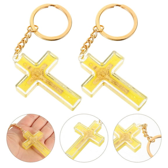 LEORX Key Decoration Night Glow Cross Shaped Pendant Plastic 5Pcs