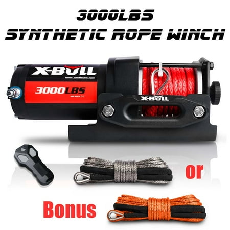 X-BULL 12V 3000LBS Electric Winch Synthetic Rope Electric Winch for Towing ATV/UTV Off Road