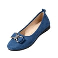 thumbnail image 2 of HTHLVMD Women's Rhinestone Bow Flat Shoes, Slip On Flat Shoes, Women's Round Toe Ballet Shoes Flats Comfortable Ballerina Shoes Slip On Work Flats for Walking, Driving, Dressy, Blue 7.5, 2 of 6