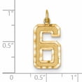 thumbnail image 2 of Beautiful 14ky Casted Large Diamond Cut Number 6 Charm, 2 of 2