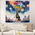 thumbnail image 2 of Happy New Year with Doberman Pinscher Fireworks Holiday Xmas Winter 2025 Tapestry Doberman Dog Lover Gifts Wall Hanging Backdrop Home Decor - 00025, 2 of 5