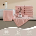 thumbnail image 4 of Jessy Home 6 Pack Pink W Stripe Washcloths for Bathroom 13x13 Inch Ultra Soft Hand Face Towels, 4 of 7