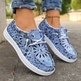 thumbnail image 2 of YOUYEDIAN Loafers for Women Casual Lace-up Comfy Versatile Floral Print Round Toe Flats Fashion Platform Slip On Walking Shoes, 2 of 4