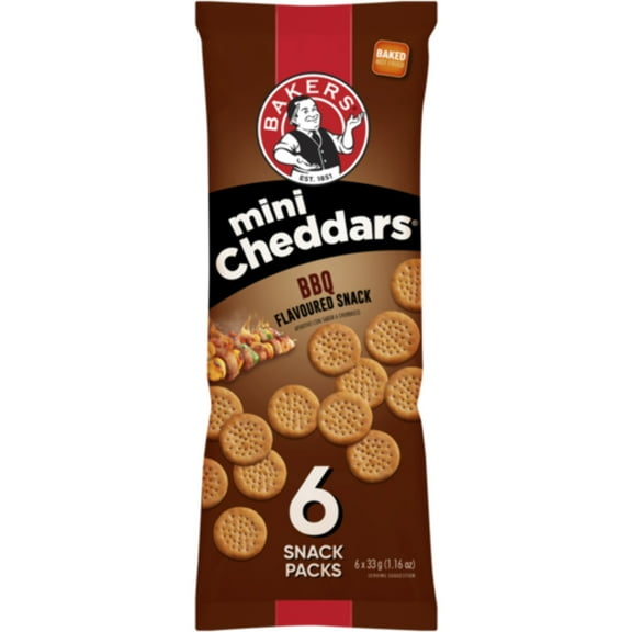 Bakers Mini Cheddars - Multipack - BBQ 6x33g