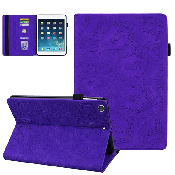Case for Apple iPad 10.2 9th/8th/7th Generation 2021/2020/2019, Multi-Angle Folio Stand Premium Embossed Leather Protective Smart Cover with Auto Wake Sleep