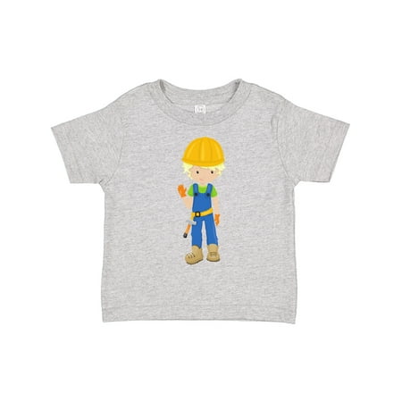 

Inktastic Construction Worker Blond Hair Cute Boy Hammer Gift Toddler Boy Girl T-Shirt