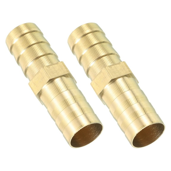 2 Pack Brass Hose Barb Fitting Straight Connector Coupler, 1/2" ID Brass Fitting Air Hose Fittings for Connecting Water Fuel Air, Oil Hoses