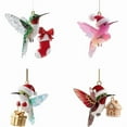 thumbnail image 4 of Christmas Hummingbird Ornaments 4PCS Set, Santa Hat Bird Decor with Detailed Craftsmanship for Christmas Tree Hanging Door Yard Outdoor Windows Gift for Women Bird Lovers, 4 of 4