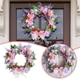 thumbnail image 2 of Linjieee Valentines Wreaths for Front Door Bow Flower Garland Pink And Purple Wreath Holiday Decorations Outdoor Courtyard Wedding Decorations, 2 of 9