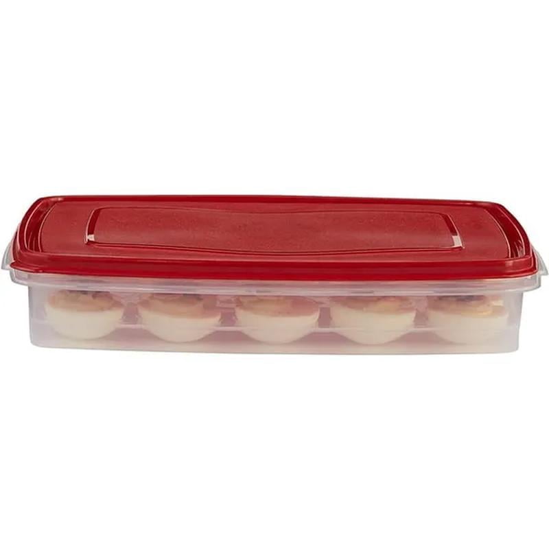 Egg Keeper Food Storage Container, Clear/Red
