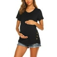 thumbnail image 6 of zttd women's maternity short sleeve side button tunic nursing tops for breastfeeding blouse, 6 of 9