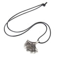 thumbnail image 3 of Venta caliente de la Hoja de aleación de ginkgo y fruta de plata madura Mujer Tejido de cera hecha a mano Suéter largo negro Cadena de Zulema Collar de la hoja del Ginkgo, 3 of 7
