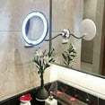 thumbnail image 2 of Flexible Gooseneck LED Lighted 10X Magnifying Makeup Mirror with Power Locking Suction Cup, Bright Diffused Light and 360 Degree Swivel, Portable Cordless Travel and Home Bathroom Vanity Mirror, 2 of 9