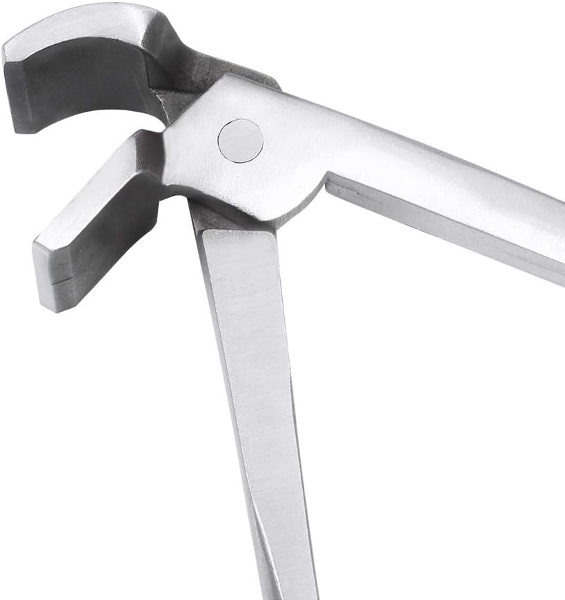 ABCISI Leathercraft Flatten Pliers, Clamp Leather Edge Adjustment Press Flatten Plier, 8.5 Inch DIY Professional Tools Curved Head for Leather Bag Wallet Making
