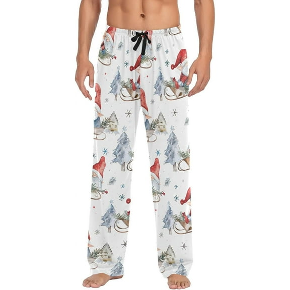 Top-kevin Watercolor Gnomes Mens Pajama Pants with Drawstring Pockets Lounge Pants Casual Pajama Bottoms Men Sleep PJ Pants