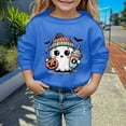 thumbnail image 2 of GDREDA Chandails à Capuchon à la Mode pour Filles Mignon Chandail Imprimé à Manches Longues Design Élégant à Col Rond pour Enfants Actifs Idéal pour Sorties Décontractées et Halloween Bleu, 5-6 Ans, 2 of 4