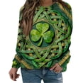 thumbnail image 2 of Aobny Shirts for Women Trendy St Patrick's Clovers T-shirts Long Sleeve Green Pullover Crew Neck Birthday Shirt,XXL, 2 of 7