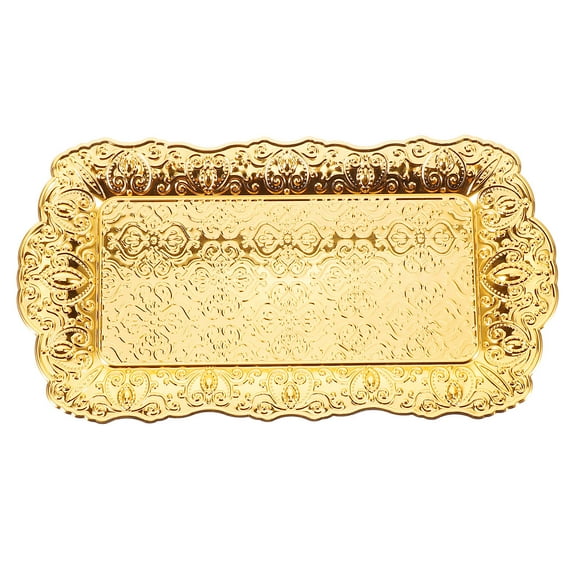 UPOUART Fruit Tray Floral Tray Dried Fruit Bowl Golden Aluminum Alloy