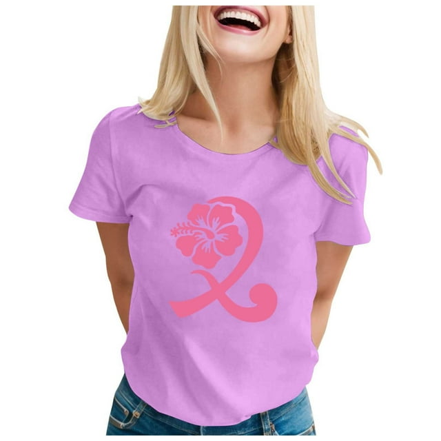 T-shirt à Manches Courtes Imprimé Graphique pour Femmes Col Rond Décontracté Confortable Haut d'Été pour les Vacances Usage Quotidien