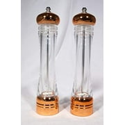 Copper Kitchen Inspired Home 10.5" Salt & Pepper Mill Set Copper Clad Acrylic