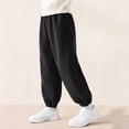 thumbnail image 5 of Bixock Toddler Boys Sweatpants Elastic Waist Corduroy Jogger Pants Kids Trousers Elastic Waist Solid Color Side Pocket Loose Soft Fall Winter Campus Casual Daily Wear Size 11-12Years, 5 of 6