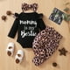 thumbnail image 4 of Gibobby Conjunto de pantalones para niños con letras de manga larga para bebés y niñas, pantalones con estampado de, conjuntos de trajes con diadema(Negro,6-12 Meses), 4 of 5