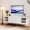 White, variant on HLR 63" TV Stand for 75 Inch TV, Mid Century Entertainment Center with Storage, Fluted Glass Doors, Green