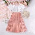 thumbnail image 2 of Toddler Girls Outfit Spring And Summer Flying Sleeve Color Matching Cute Princess Dress Clothing Sets,Size 9 Years-10 Years, 2 of 4