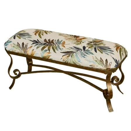 Palm Breeze Upholstered Bench Golden Bronze
