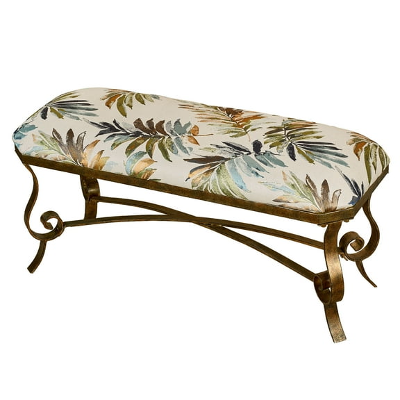 Palm Breeze Upholstered Bench Golden Bronze