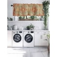 thumbnail image 6 of Orange Blue Boho Floral Kitchen Valances for Windows Medieval Vintage Texture Valance Curtains&nbsp; for Kitchen /Living Room/Bedroom/ Bathroom Decor, 42"x12 " ,Rod Pocket 1 Panel,, 6 of 7