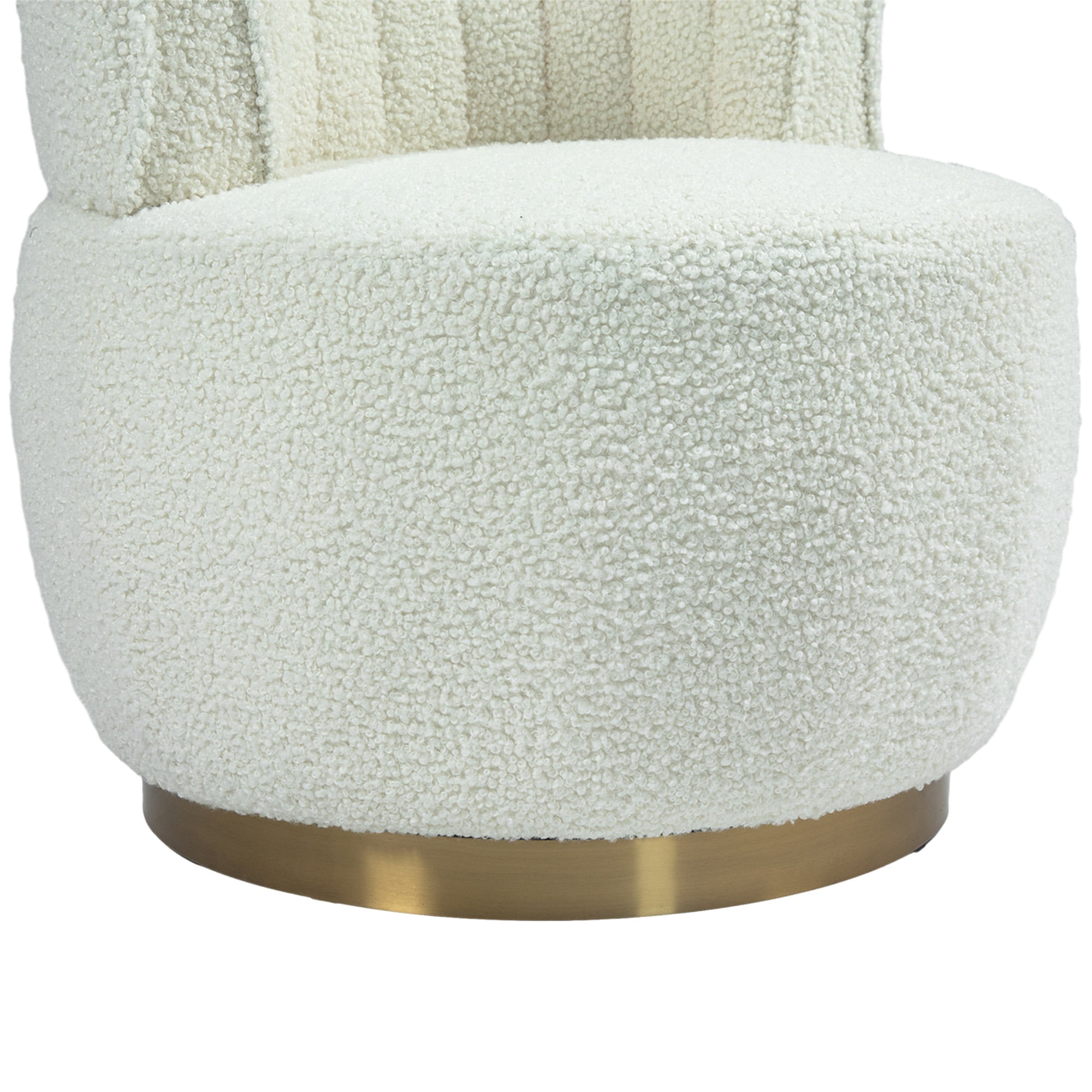 MAYEERTY 360 Degree Swivel Cuddle Barrel Accent Sofa Chairs, Round Armchairs with Wide Upholstered, Teddy Fabric Chair for Living Room, Bedroom, Office, Waiting Rooms