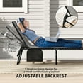 thumbnail image 4 of Outsunny Ensemble de 2 Chaises Longues Pliantes, Chaise de Bronzage Inclinable Gris Pâle, 4 of 10