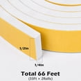 thumbnail image 2 of White Door Window Weather Stripping Self Adhesive Foam Tape High Density Foam Sealing Strip Window Insulation Weatherproof Gasket Tape 1/2" Wide X 1/4" Thick, 33 Ft X 2 Rolls, Total 66 Feet, 2 of 12