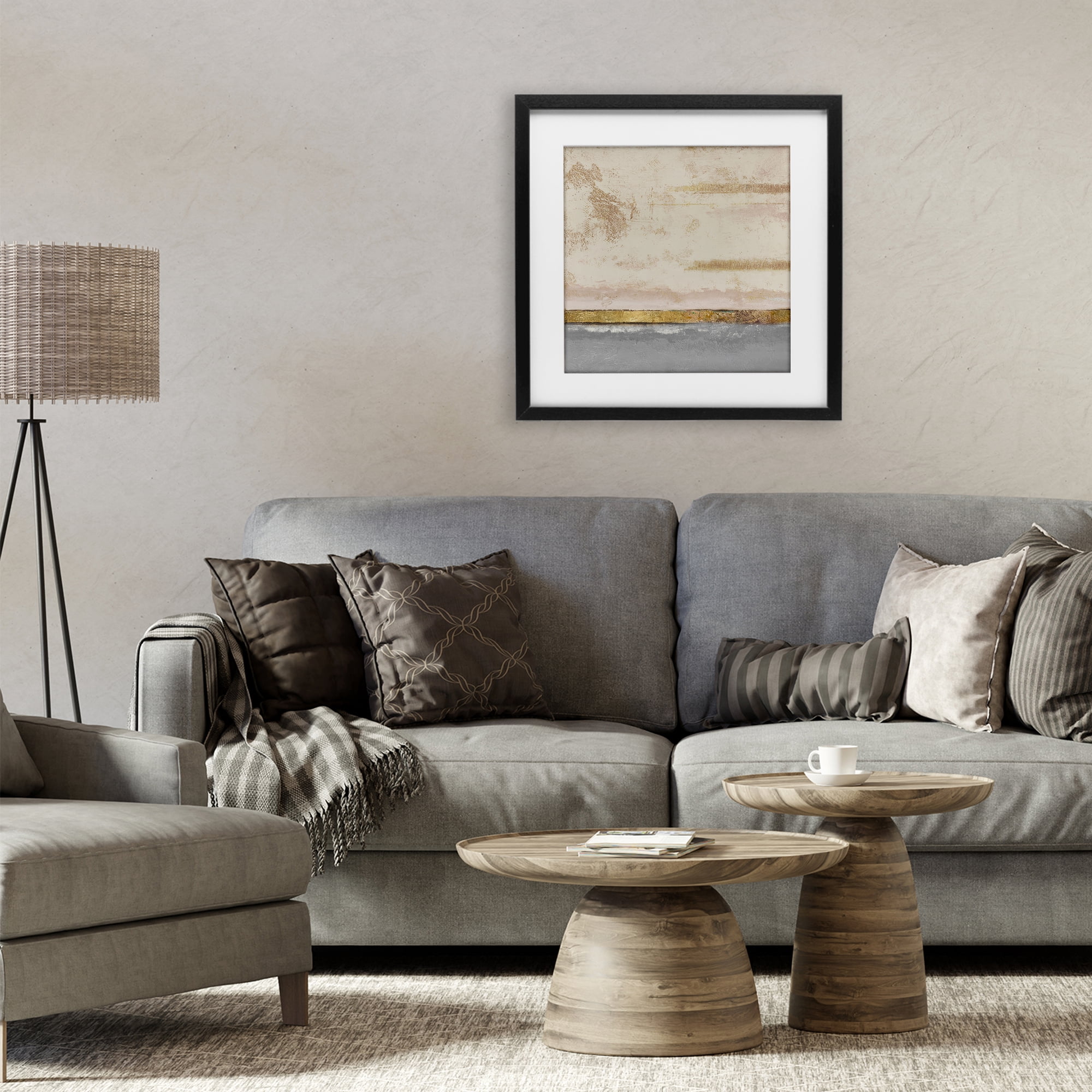 Stupell Industries Soft Sea Abstract Black Framed Print Under Glass, design by Patricia Pinto