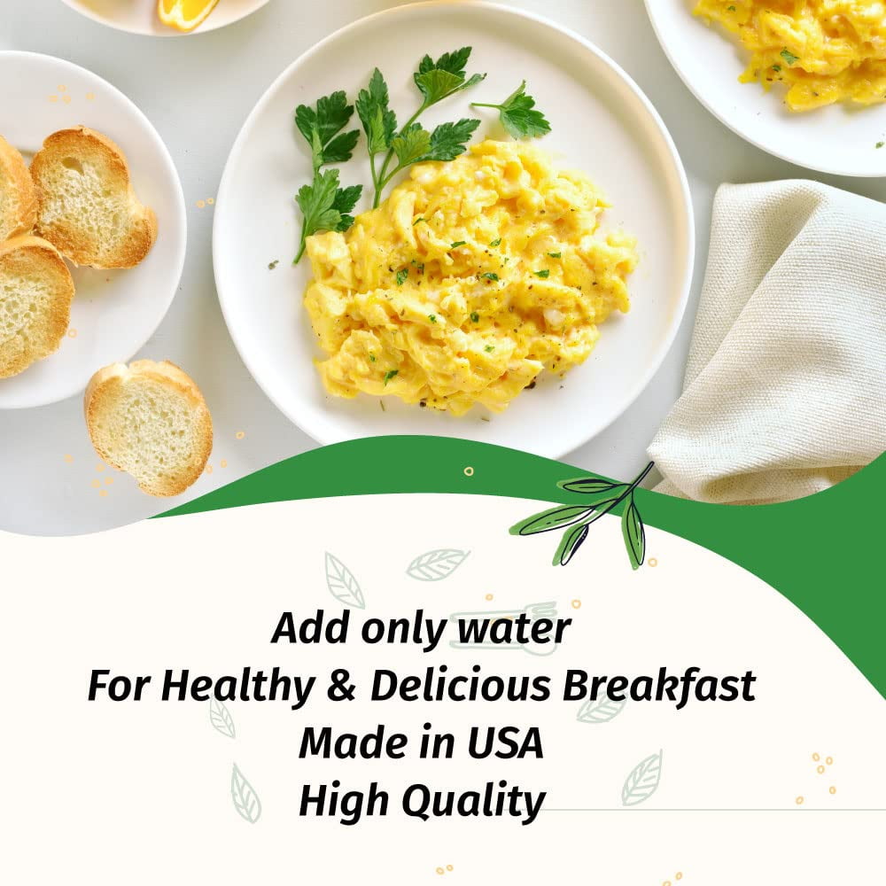 Eggylicious- PACK of 4 - Egg Scramble Mix – Made w/ Hormones Free Whole Eggs/Protein Packed –Easy & Delicious Breakfast - Ideal for Outdoors/Camping/Backpacking- Easy Storing 1 lb Jar